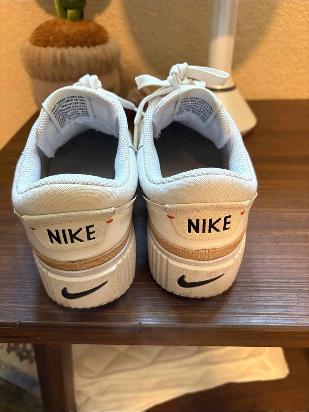 Nike White Sneakers with Swoosh Logo - Picture 7 of 8